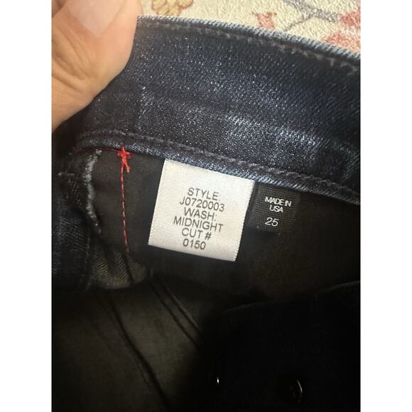 VERONICA BEARD Carolyn 10” Baby Boot Button Fly Jeans Indigo Red Stripe Size 25 - Picture 6 of 9